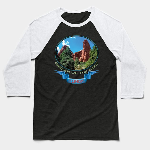 Garden of the gods, Illinois - Print on demand product Baseball T-Shirt by TeeText